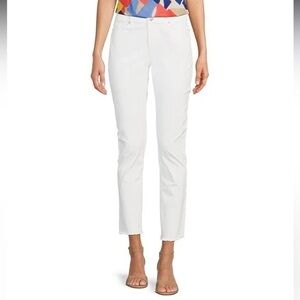 Tyler Boe white Stretch Denim Straight Leg High Frayed Hem Jeans size 10